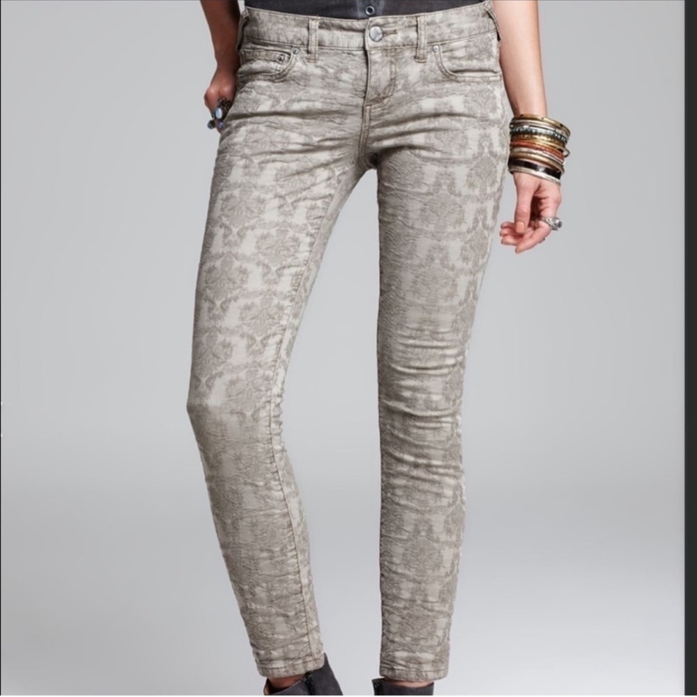 ! Free People jacquard skinny jeans,